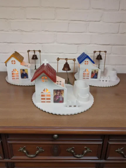 Χειροποίητο σετ καντηλάκι Εκκλησάκι