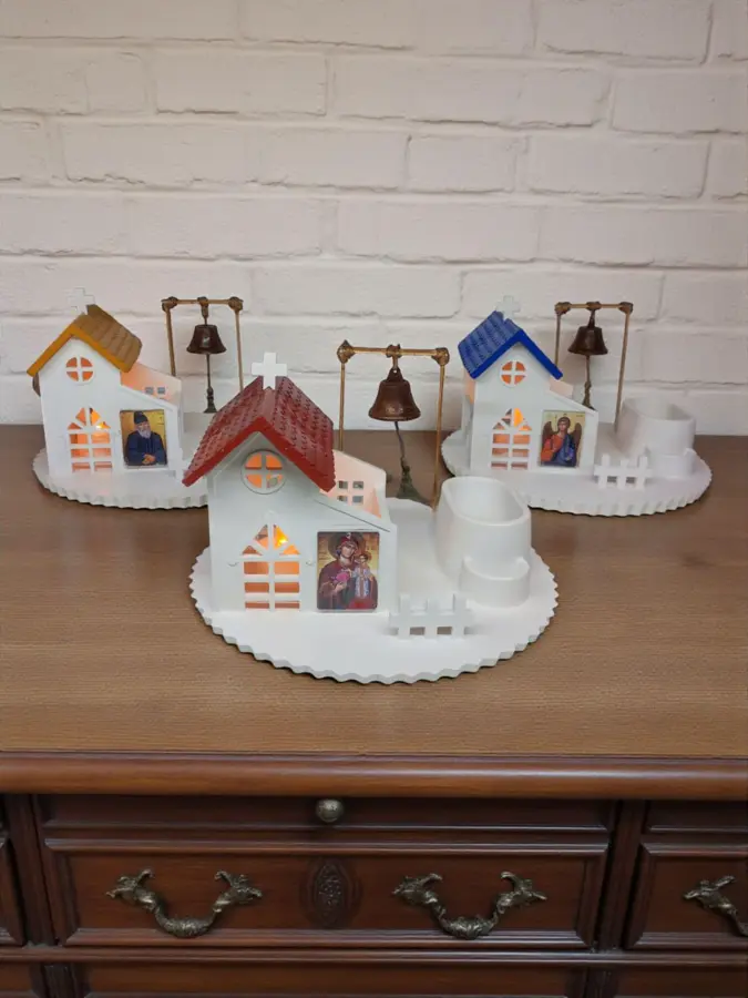 Χειροποίητο σετ καντηλάκι Εκκλησάκι Χειροποίητο σετ καντηλάκι Εκκλησάκι