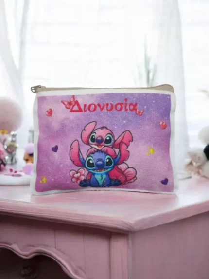 Υφασμάτινο πορτοφόλι κασετίνα Stitch & Lilo