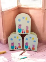 Ξύλινη οβάλ μολυβοθήκη Peppa Pig