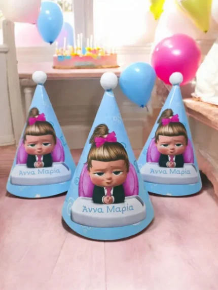 Χάρτινο καπελάκι πάρτι Boss Baby girl