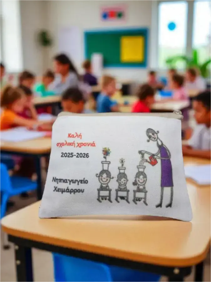 Υφασμάτινη κασετίνα καλοσωρίσματος Δασκάλα Υφασμάτινη κασετίνα καλοσωρίσματος Δασκάλα