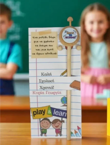 Ξύλινο μολύβι Καλή σχολική χρονιά
