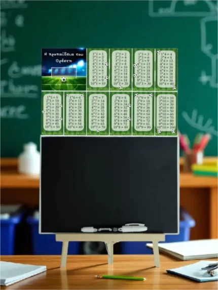 Μαυροπίνακας με προπαίδεια Ποδόσφαιρο