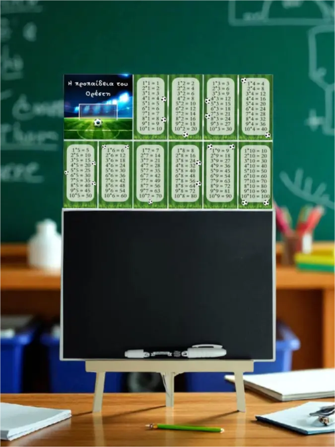 Μαυροπίνακας με προπαίδεια Ποδόσφαιρο Μαυροπίνακας με προπαίδεια Ποδόσφαιρο