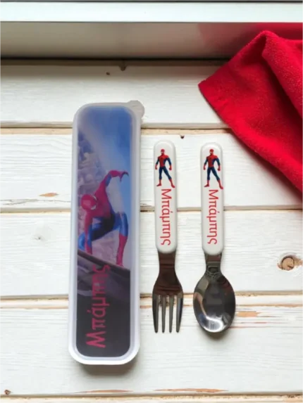 Κουταλοπίρουνα με θήκη Spiderman