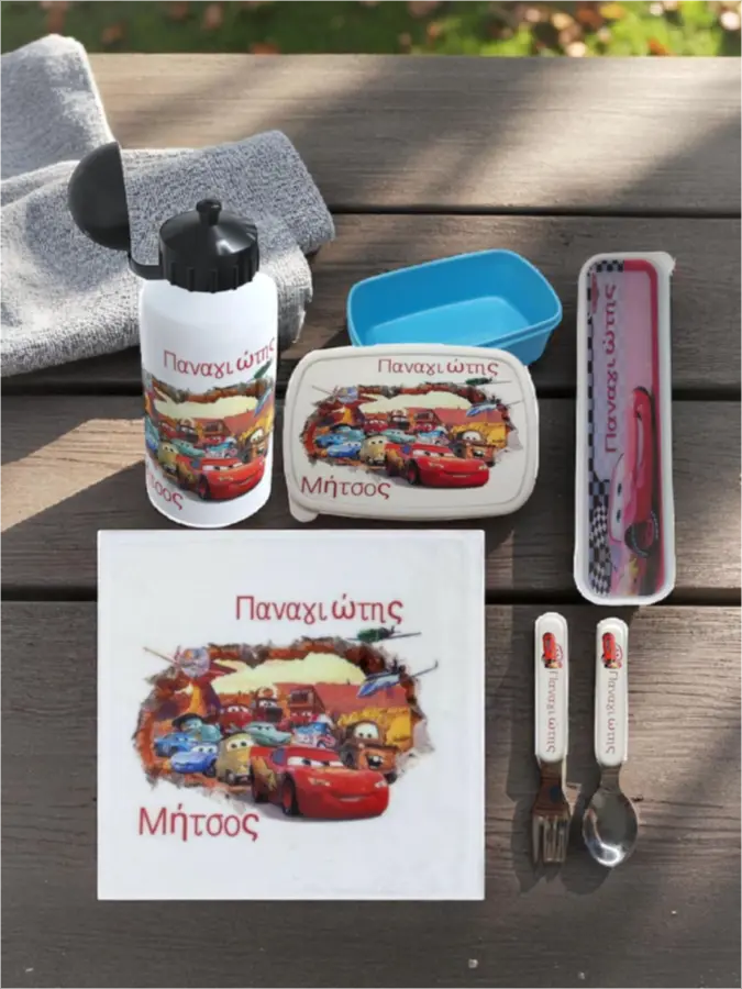 Προσωποποιημένο σετ φαγητού Mcqueen Προσωποποιημένο σετ φαγητού Mcqueen