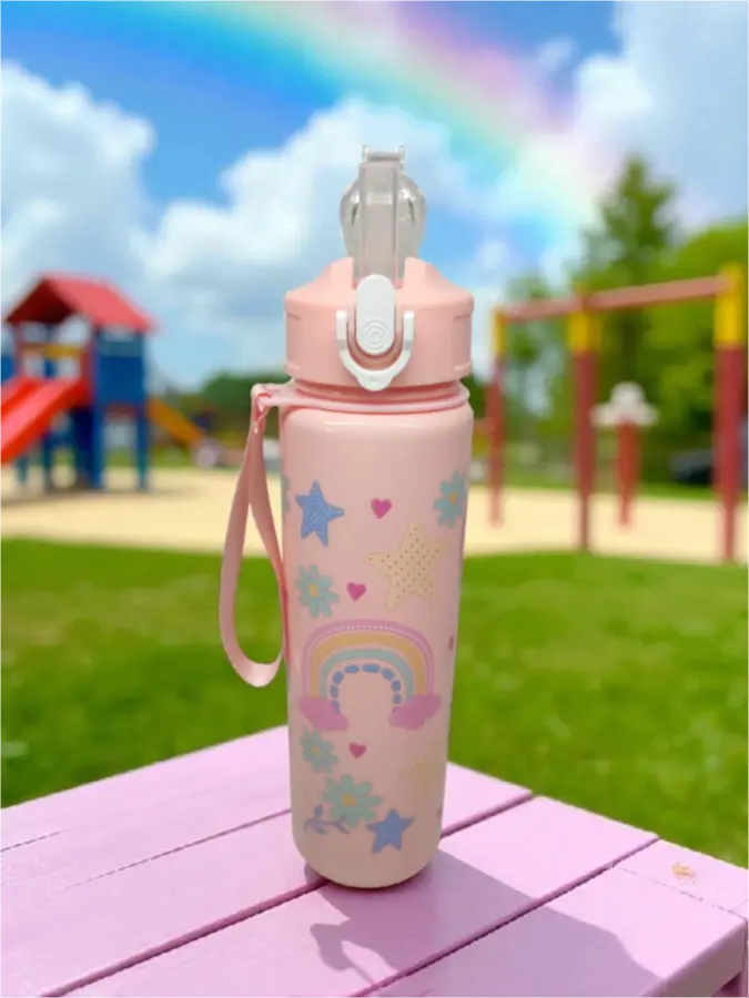 Παγουρίνο με καλαμάκι Ουράνιο Τόξο Παγουρίνο με καλαμάκι Ουράνιο Τόξο