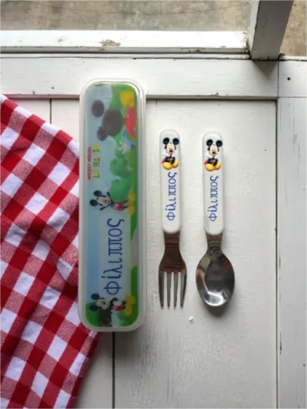 Κουταλοπίρουνα με θήκη Mickey Mouse