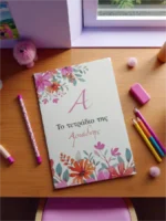 Προσωποποιημένο τετράδιο με αρχικό Λουλούδια