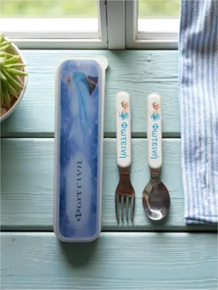 Κουταλοπίρουνα με θήκη Frozen