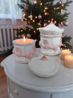 Χειροποίητο Καρουζέλ με αρωματικό κερί,ροζ