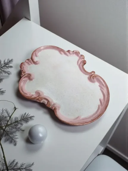 Χειροποίητος ανάγλυφος δίσκος Ροζ