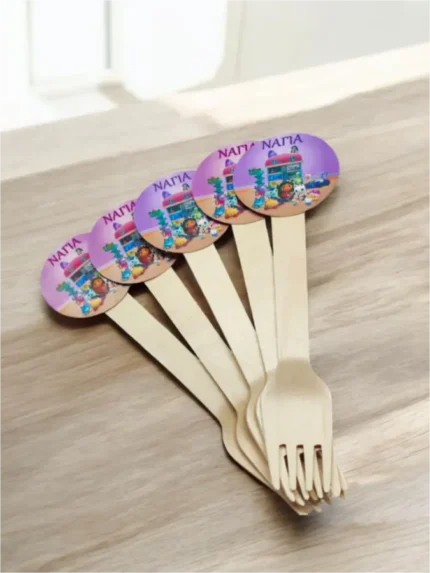 Ξύλινο πιρουνάκι πάρτι Gabby