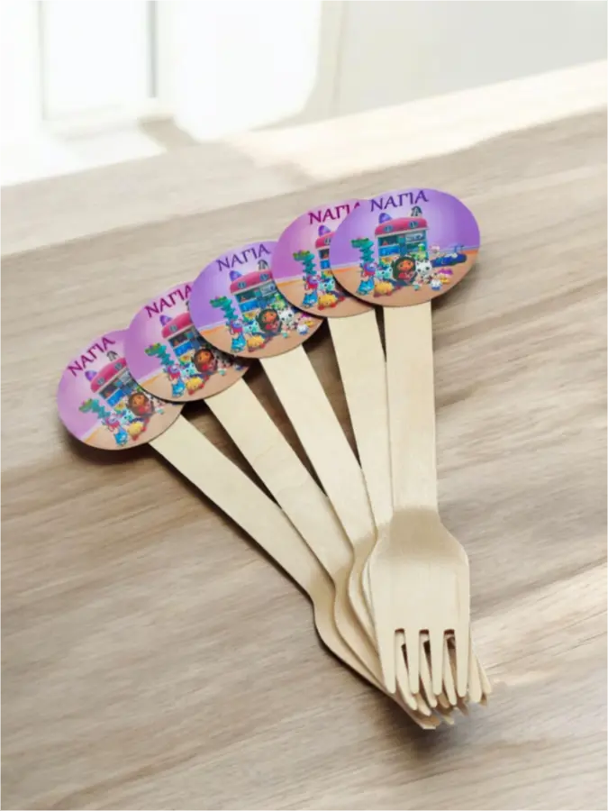 Ξύλινο πιρουνάκι πάρτι Gabby Ξύλινο πιρουνάκι πάρτι Gabby