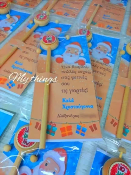 Ξύλινο μολύβι τυμπανάκι Άγιος Βασίλης