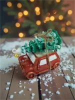 Πορσελάνινο Αυτοκινητάκι με δεντράκι από κερί
