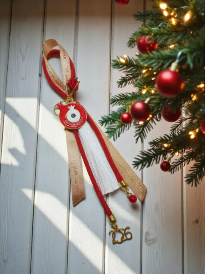 Χειροποίητο κρεμαστό γούρι Διπλό Ρόδι Χειροποίητο κρεμαστό γούρι Διπλό Ρόδι