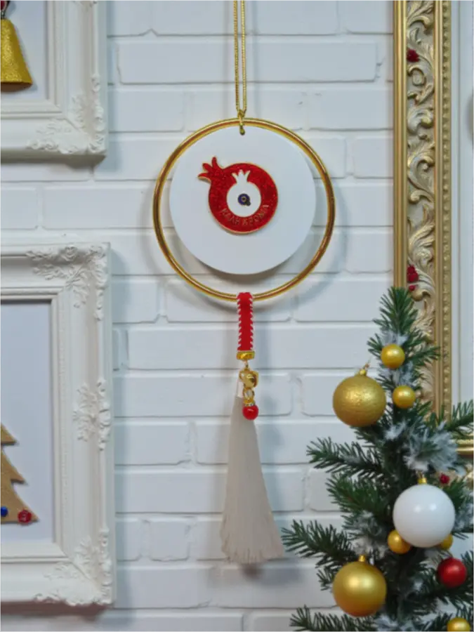 Κρεμαστό γούρι Διπλό Ρόδι με στεφάνι Κρεμαστό γούρι Διπλό Ρόδι με στεφάνι